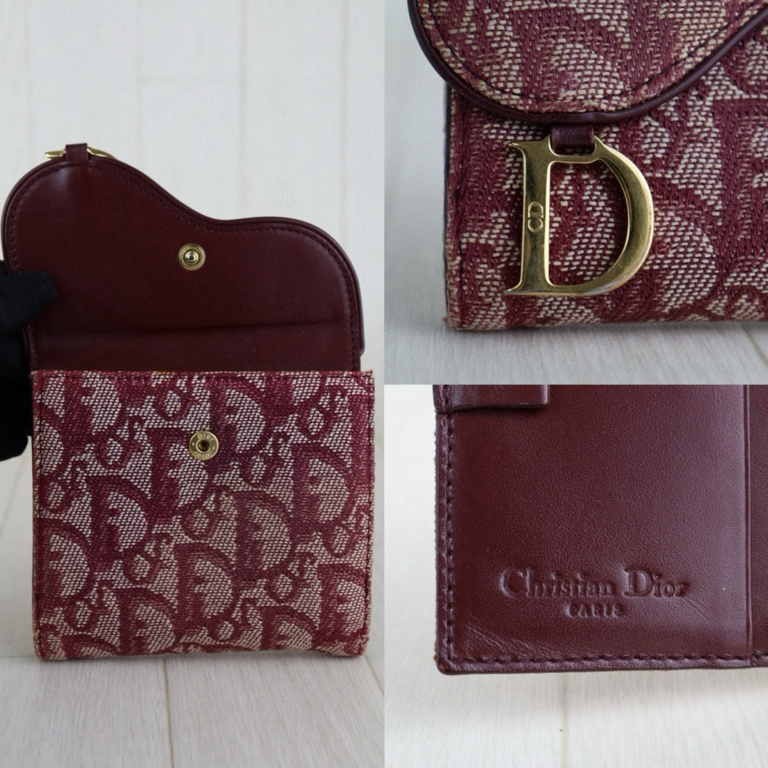Fair ( Rank B )  Dior Trotter Trifold Wallet RedH24112503