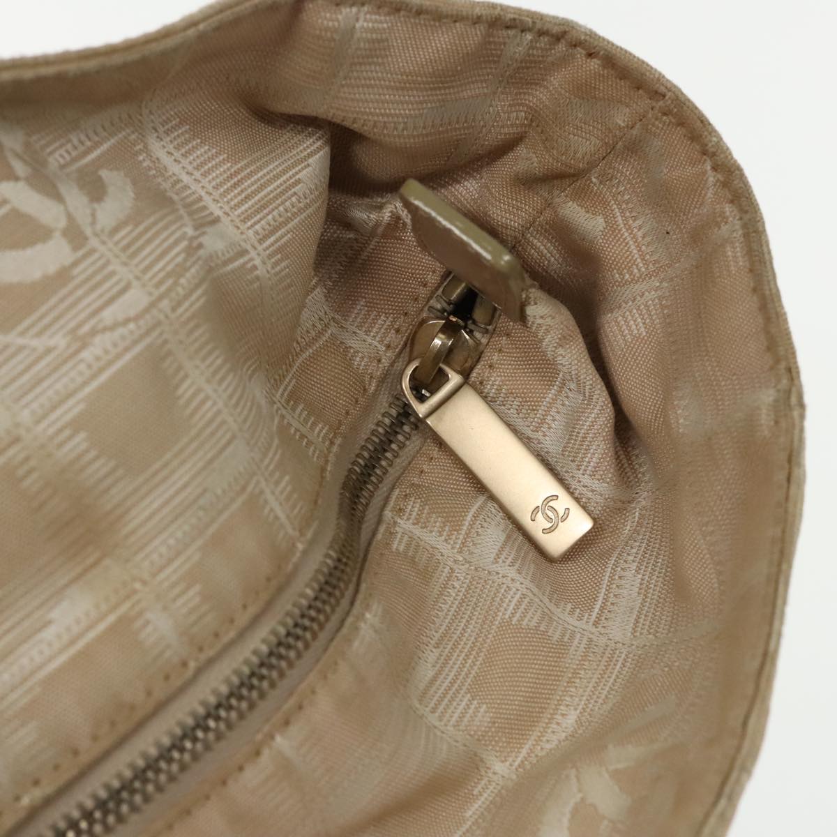 CHANEL New Travel line Tote Bag Nylon Beige Gold CC 95463
