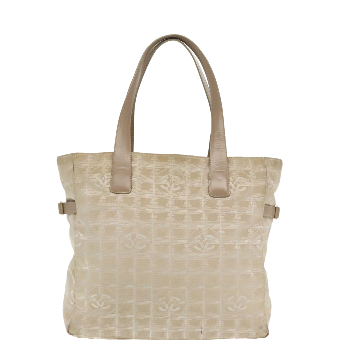 CHANEL New Travel line Tote Bag Nylon Beige Gold CC 95463