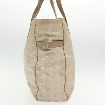 CHANEL New Travel line Tote Bag Nylon Beige Gold CC 95463