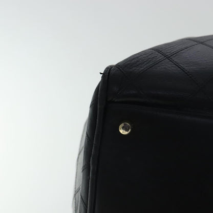 CHANEL Bicolore Boston Bag Leather Black Gold CC 95529