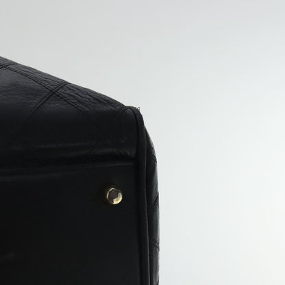 CHANEL Bicolore Boston Bag Leather Black Gold CC 95529