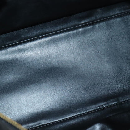 CHANEL Bicolore Boston Bag Leather Black Gold CC 95529