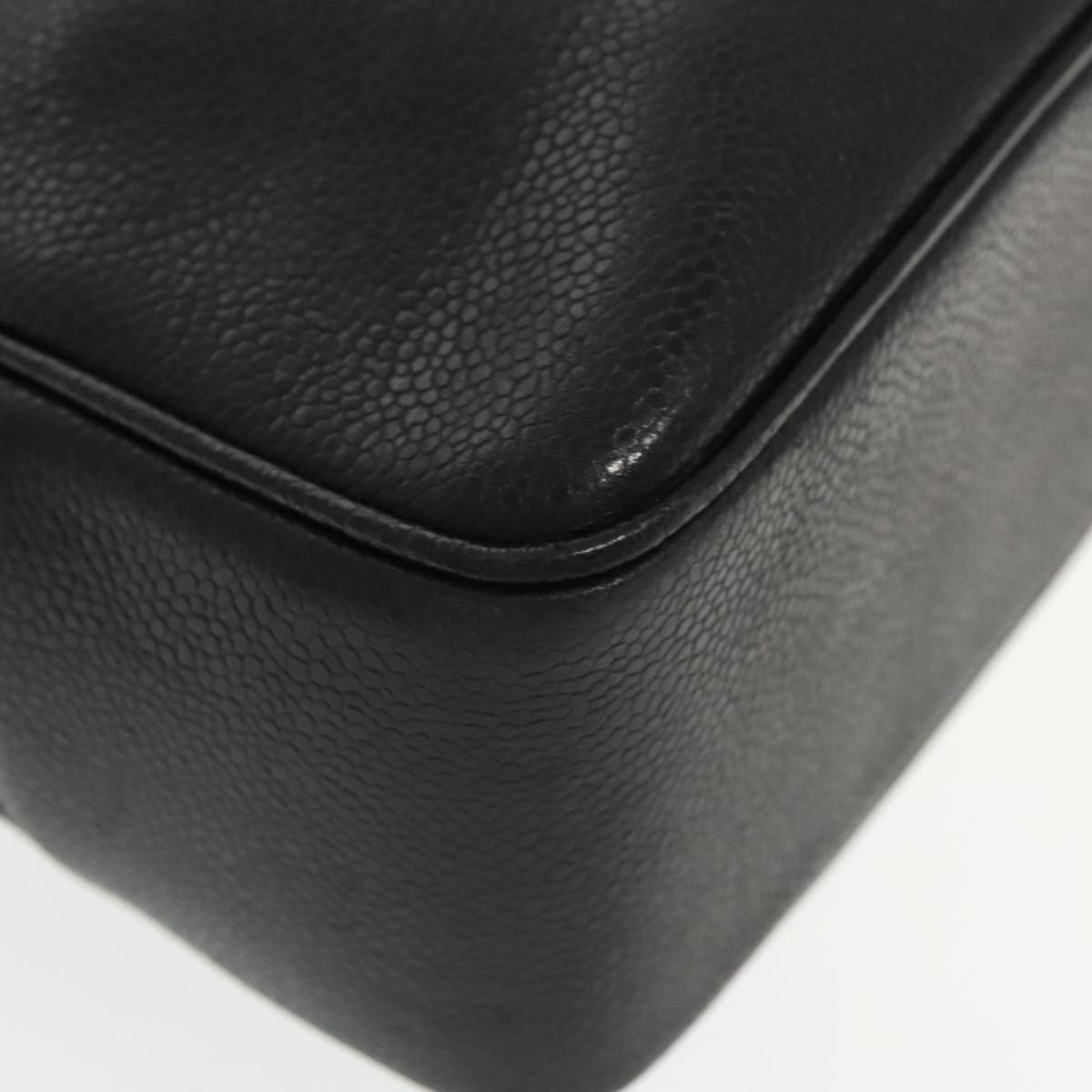 CHANEL COCO Mark Tote Bag Caviar Skin Black Gold CC 95534