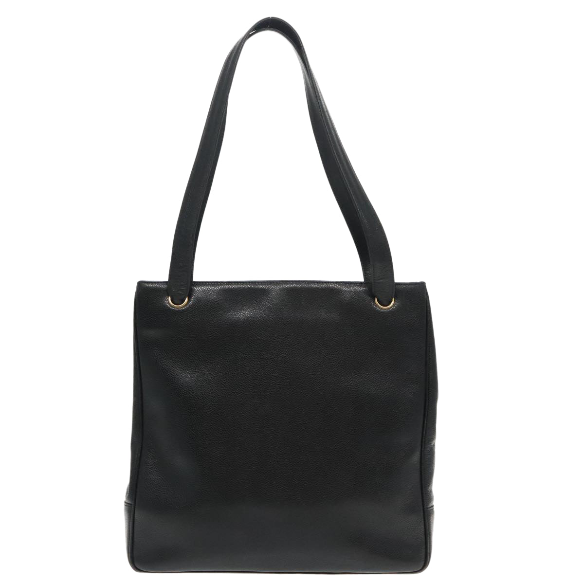 CHANEL COCO Mark Tote Bag Caviar Skin Black Gold CC 95534