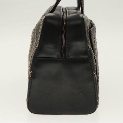 CHANEL Matelasse Wild Stitch Hand Bag Leather Black CC 95716