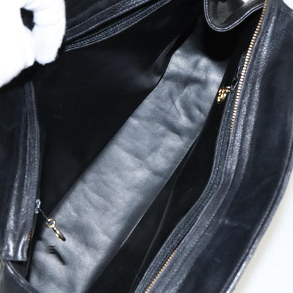 CHANEL V Stitch Hand Bag Caviar Skin Black Gold CC 95729