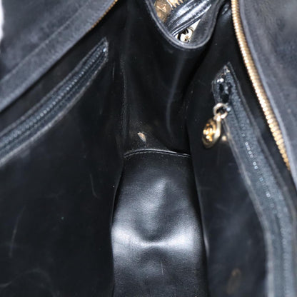 CHANEL V Stitch Hand Bag Caviar Skin Black Gold CC 95729