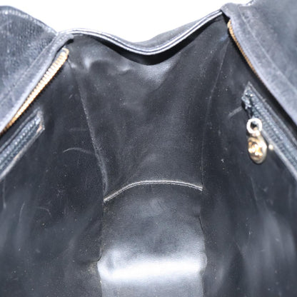 CHANEL V Stitch Hand Bag Caviar Skin Black Gold CC 95729