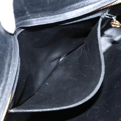 CHANEL V Stitch Hand Bag Caviar Skin Black Gold CC 95729