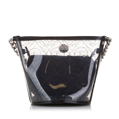 Chanel Sac Crumpled Calfskin PVC Camellia Bucket