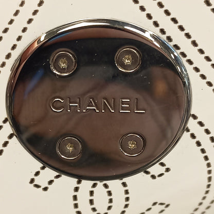 Chanel Sac Crumpled Calfskin PVC Camellia Bucket