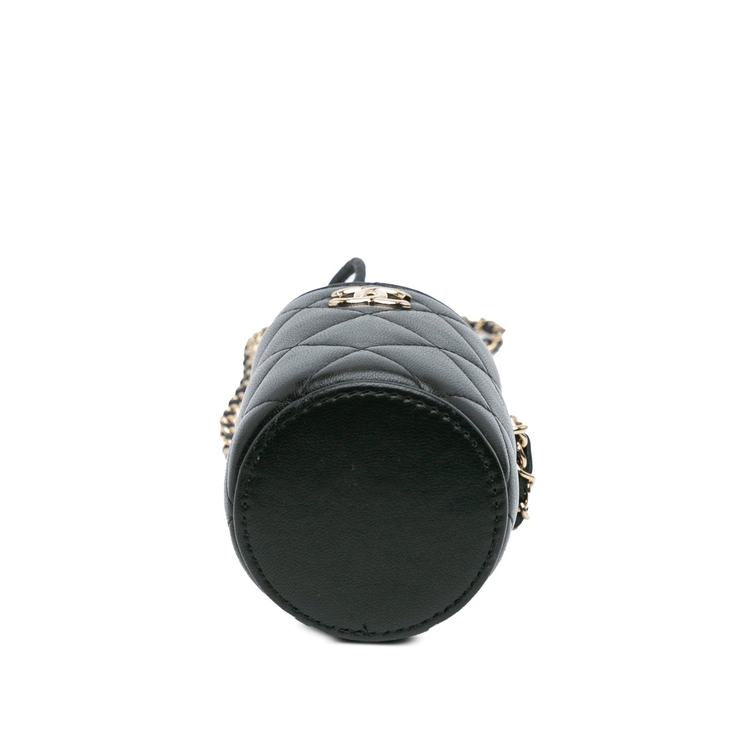 Black Chanel Micro Quilted Lambskin Drawstring Bucket Bag