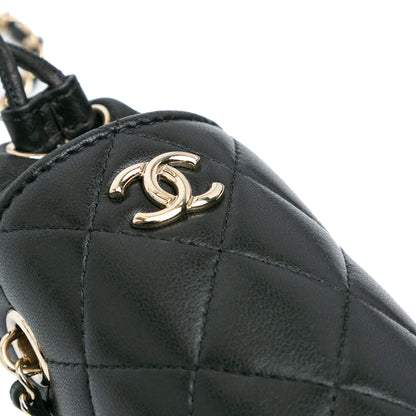 Black Chanel Micro Quilted Lambskin Drawstring Bucket Bag