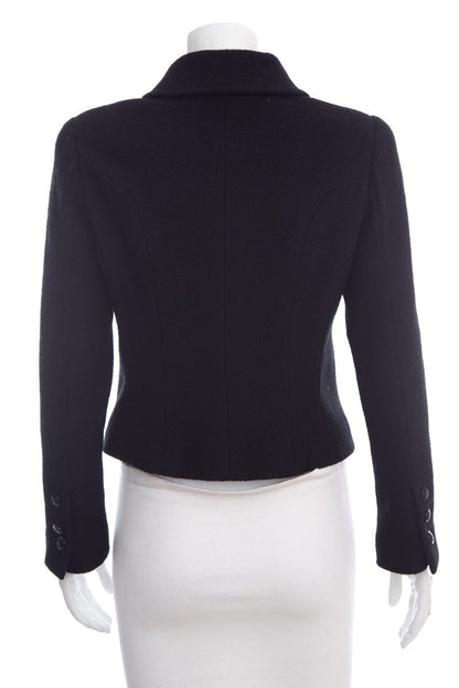 Chanel Black Double Breasted Jacket SZ 38