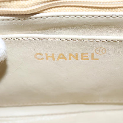 CHANEL Matelasse Chain Shoulder Bag Canvas Beige Gold CC 96216