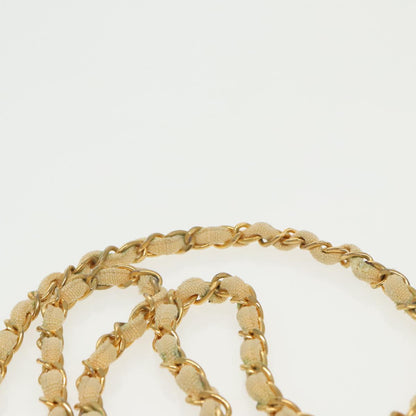 CHANEL Matelasse Chain Shoulder Bag Canvas Beige Gold CC 96216