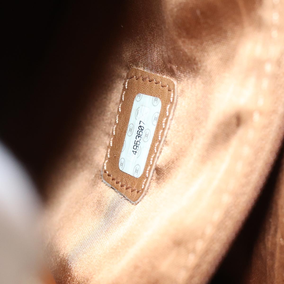 CHANEL Chain Shoulder Bag Caviar Skin Brown Gold CC 96239