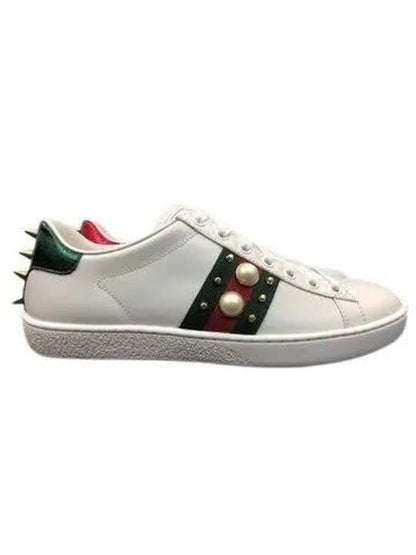 Gucci Ace Stud Leather Low Top Sneakers White
