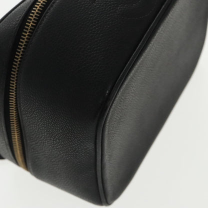 CHANEL Vanity COCO Mark Pouch Caviar Skin Black Gold CC 96508