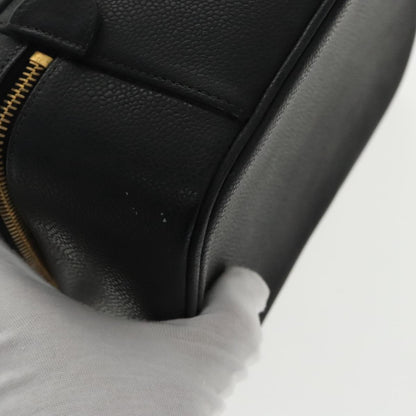 CHANEL Vanity COCO Mark Pouch Caviar Skin Black Gold CC 96508