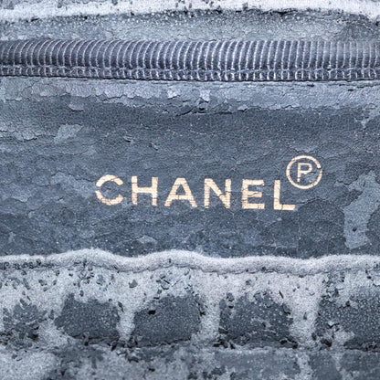 CHANEL Vanity COCO Mark Pouch Caviar Skin Black Gold CC 96508