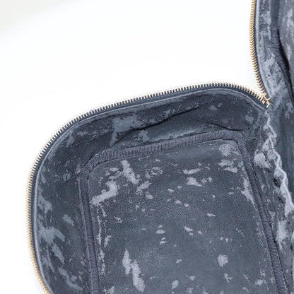 CHANEL Vanity COCO Mark Pouch Caviar Skin Black Gold CC 96508