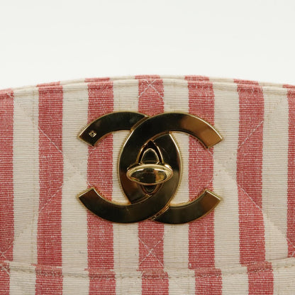 CHANEL Matelasse Chain Shoulder Bag Canvas Gold Pink CC 96691S