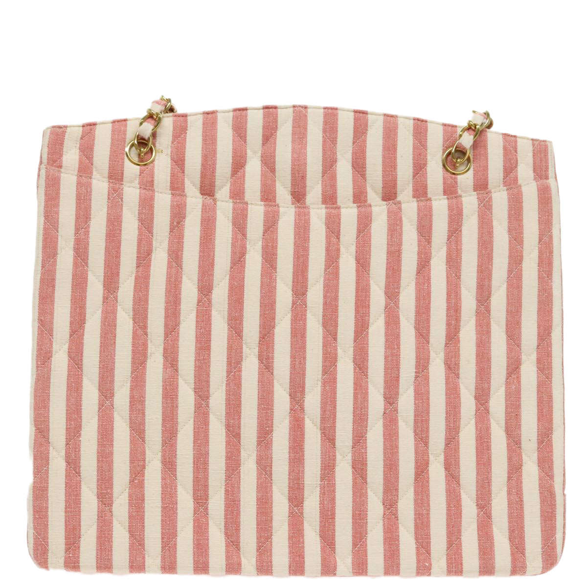 CHANEL Matelasse Chain Shoulder Bag Canvas Gold Pink CC 96691S