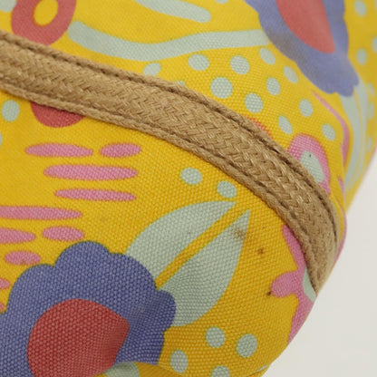 CHANEL High Summer Tote Bag Canvas Silver Yellow CC 96692