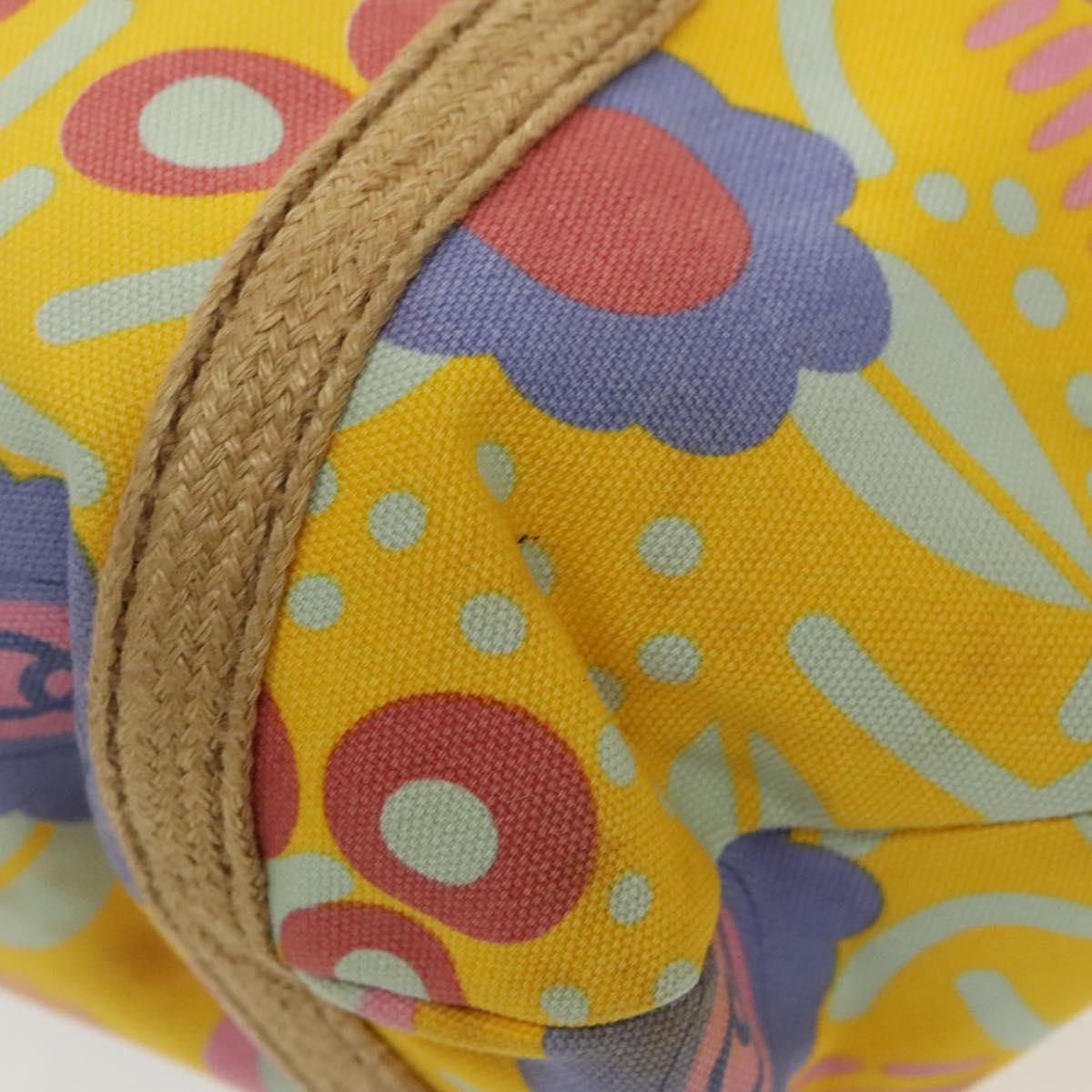 CHANEL High Summer Tote Bag Canvas Silver Yellow CC 96692