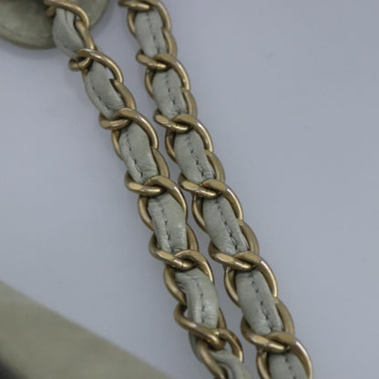 CHANEL Chain Shoulder Bag Leather 2way Gray Gold CC 96778