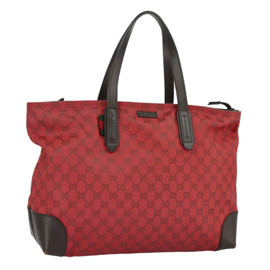 GUCCI GG Canvas Web Sherry Line Tote Bag Red Green gold 308928  97000