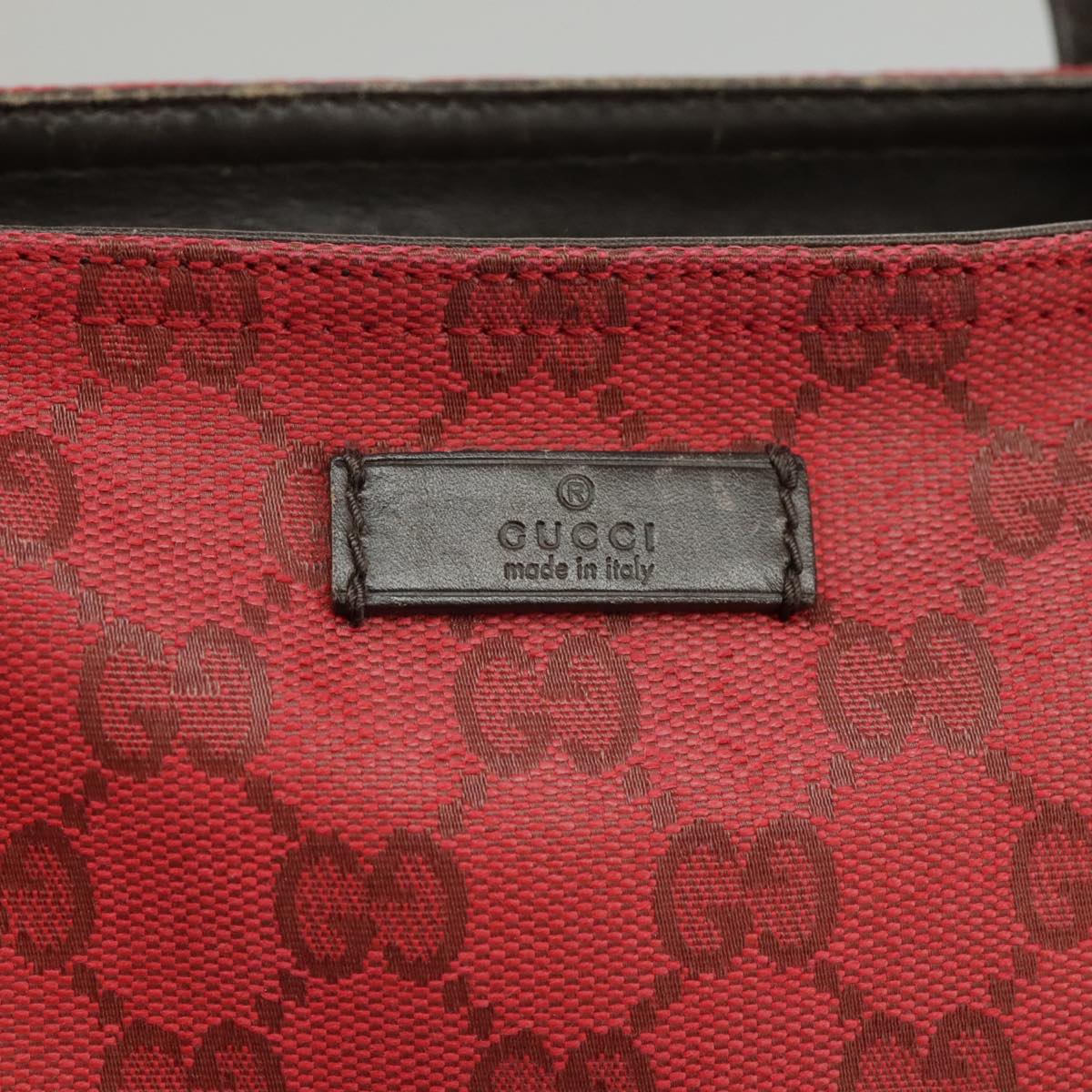 GUCCI GG Canvas Web Sherry Line Tote Bag Red Green gold 308928  97000