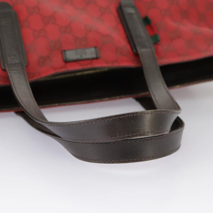 GUCCI GG Canvas Web Sherry Line Tote Bag Red Green gold 308928  97000