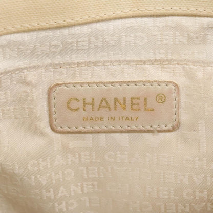 CHANEL Windows Tote Bag Canvas Gold Black CC 97017