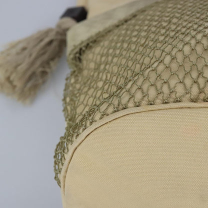 CHANEL Shoulder Bag Canvas Beige CC 97022