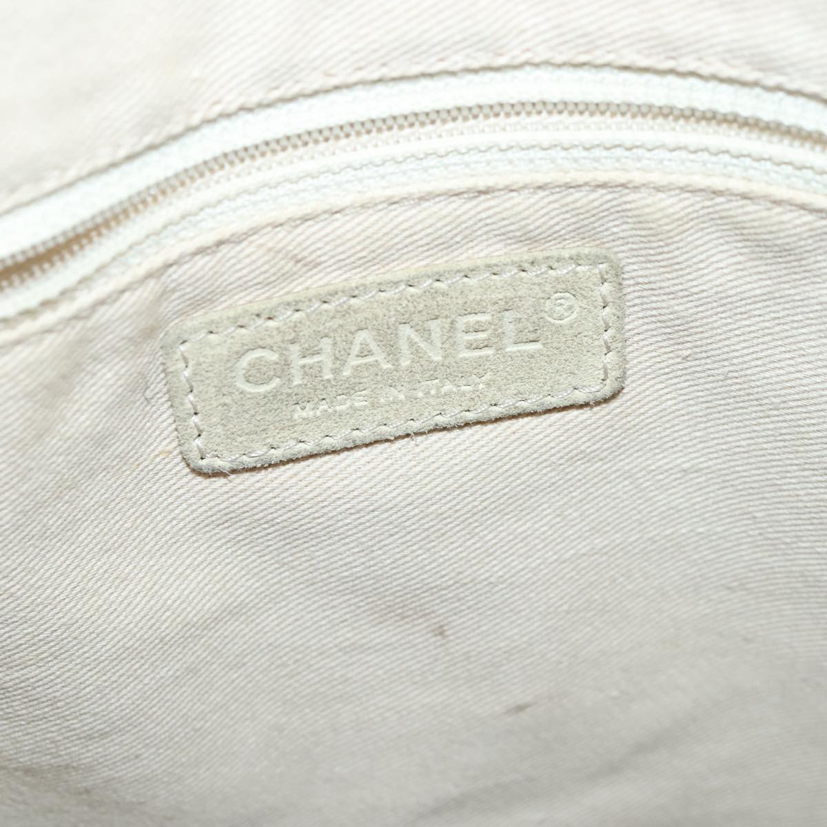 CHANEL Shoulder Bag Canvas Beige CC 97022
