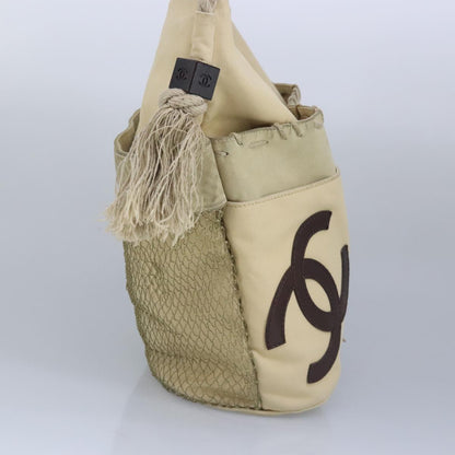 CHANEL Shoulder Bag Canvas Beige CC 97022