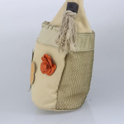 CHANEL Shoulder Bag Canvas Beige CC 97022