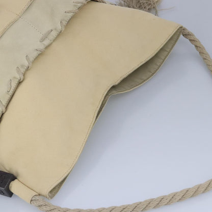CHANEL Shoulder Bag Canvas Beige CC 97022