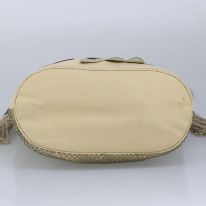 CHANEL Shoulder Bag Canvas Beige CC 97022