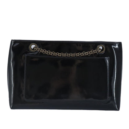 CHANEL Chain Shoulder Bag Patent leather Black CC 97053