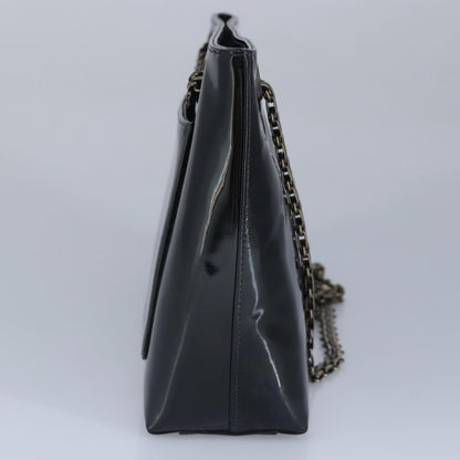 CHANEL Chain Shoulder Bag Patent leather Black CC 97053