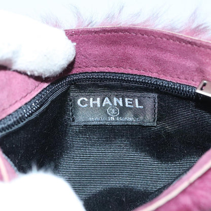 CHANEL Tote Bag Wine Red Brown Silver CC 97054