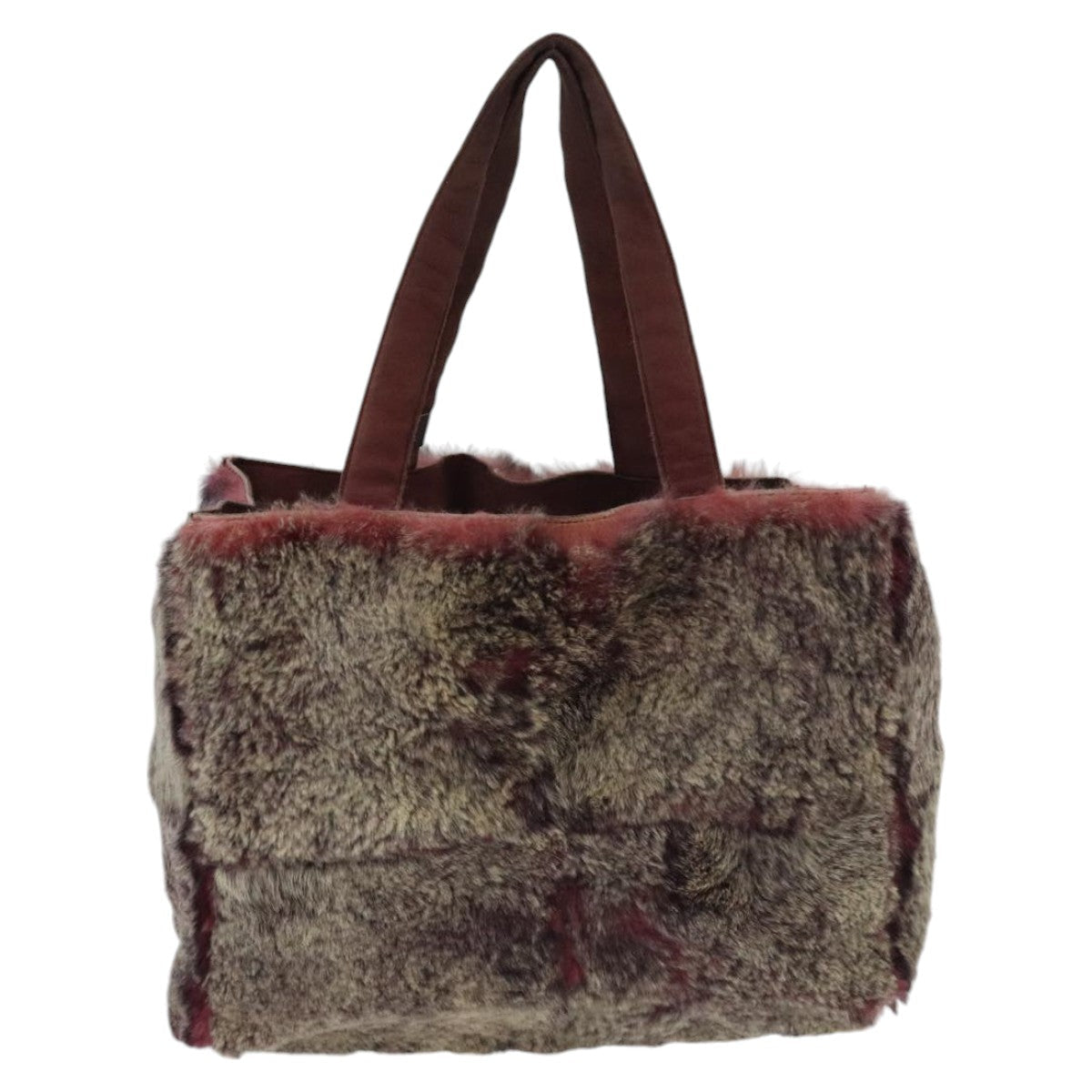 CHANEL Tote Bag Wine Red Brown Silver CC 97054