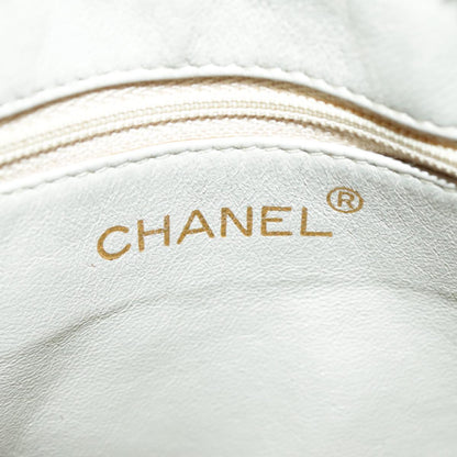 CHANEL V Stitch Shoulder Bag Lamb Skin Gold Beige CC 97147