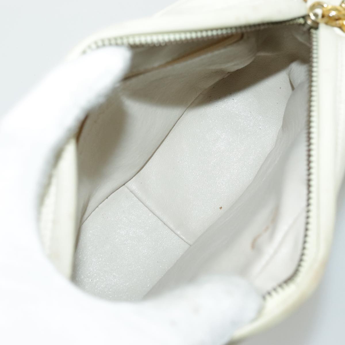 CHANEL V Stitch Shoulder Bag Lamb Skin Gold Beige CC 97147