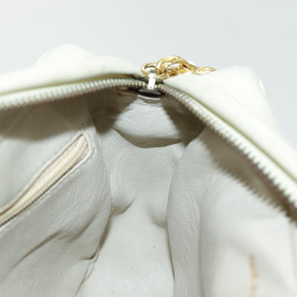 CHANEL V Stitch Shoulder Bag Lamb Skin Gold Beige CC 97147