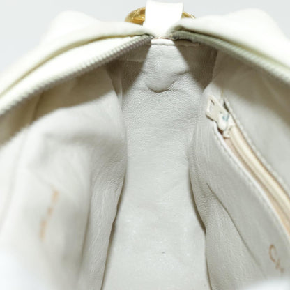 CHANEL V Stitch Shoulder Bag Lamb Skin Gold Beige CC 97147